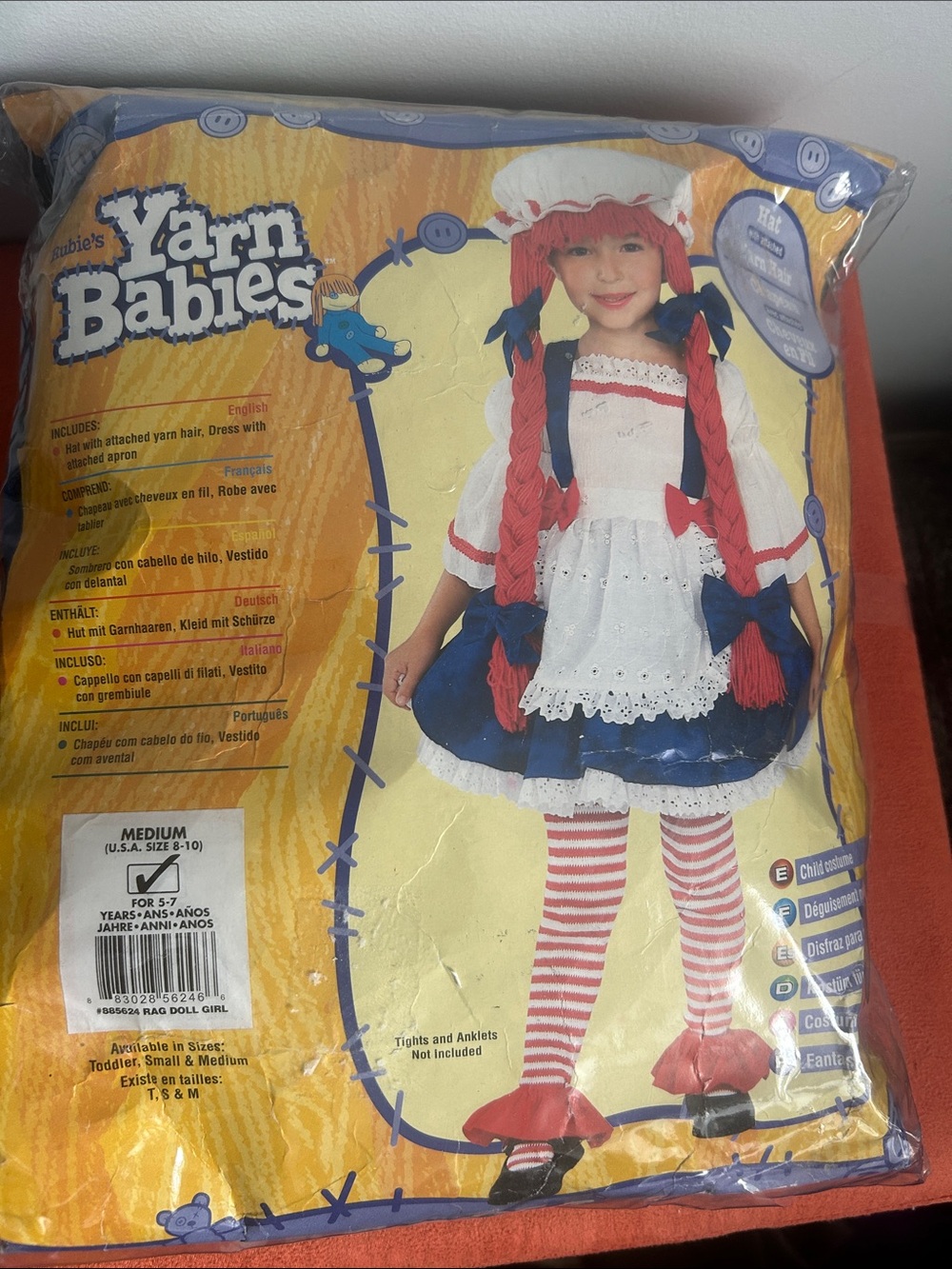 Yarn Babies Rag Doll Costume for Kids - Red & Blue